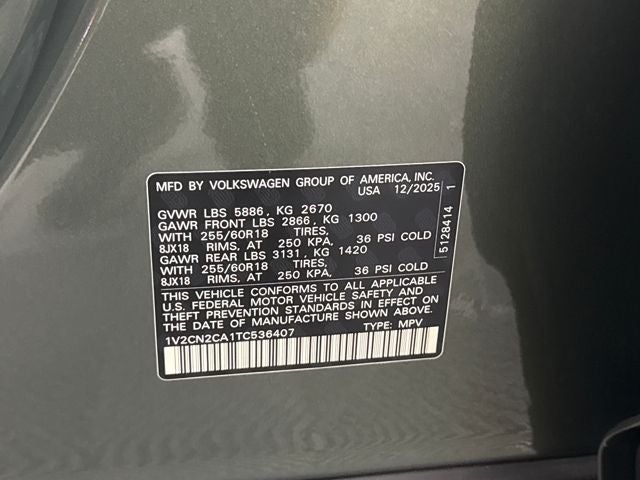 2026 Volkswagen Atlas 2.0T Peak Edition