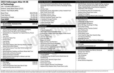 2023 Volkswagen Atlas 3.6L V6 SE w/Technology