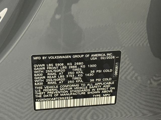 2026 Volkswagen Atlas 2.0T SE w/Technology