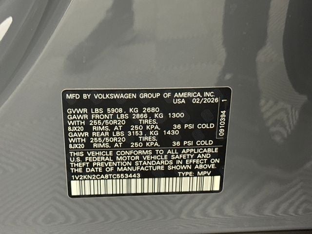 2026 Volkswagen Atlas 2.0T SE w/Technology