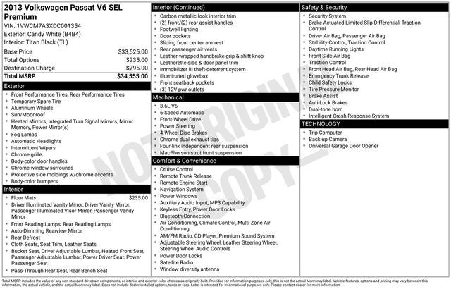 2013 Volkswagen Passat SEL Premium