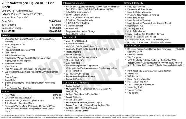 2022 Volkswagen Tiguan SE R-Line Black