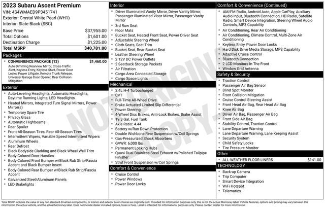 2023 Subaru Ascent Premium