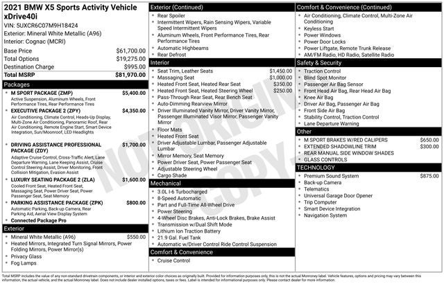 2021 BMW X5 xDrive40i