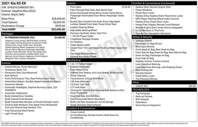 2021 Kia K5 EX
