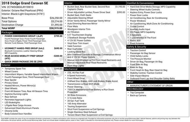 2018 Dodge Grand Caravan SE