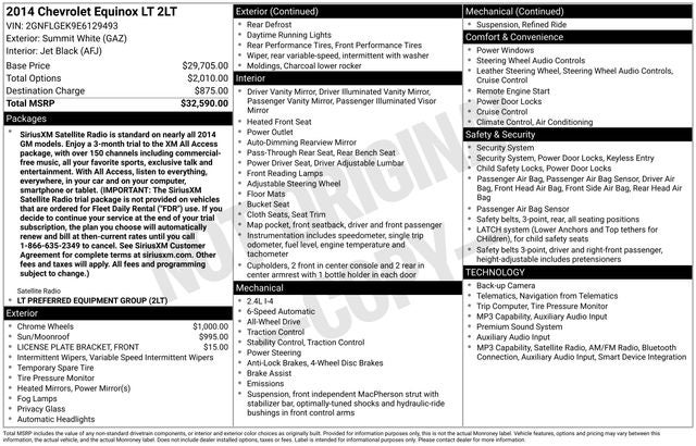 2014 Chevrolet Equinox LT 2LT