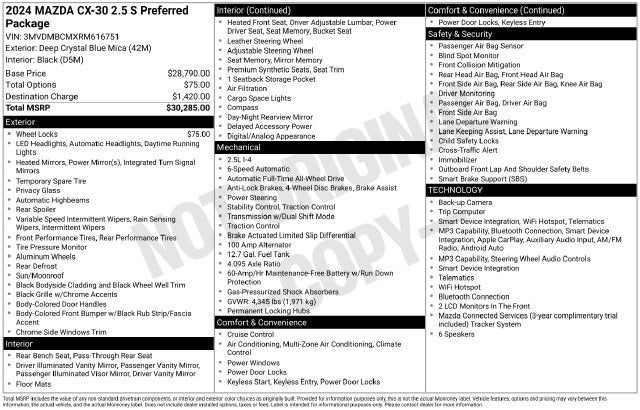 2024 Mazda Mazda CX-30 2.5 S Preferred Package