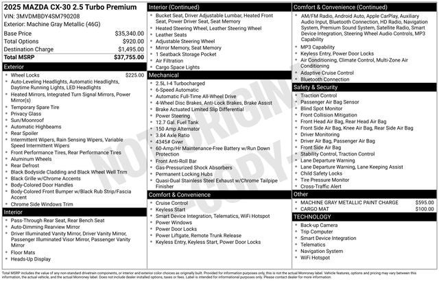 2025 Mazda Mazda CX-30 2.5 Turbo Premium Package
