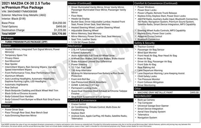 2021 Mazda Mazda CX-30 2.5 Turbo w/Premium Plus Package
