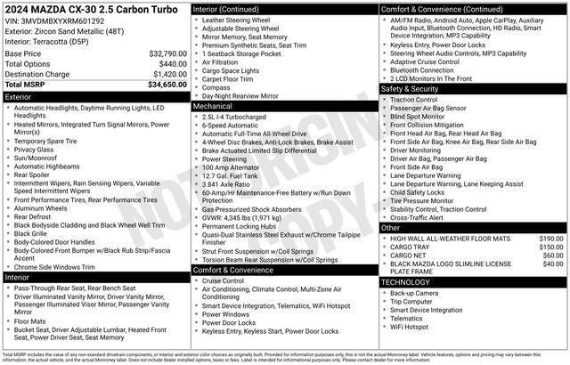 2024 Mazda Mazda CX-30 2.5 Carbon Turbo