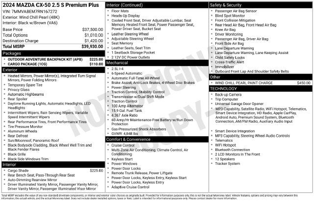 2024 Mazda Mazda CX-50 2.5 S Premium Plus Package