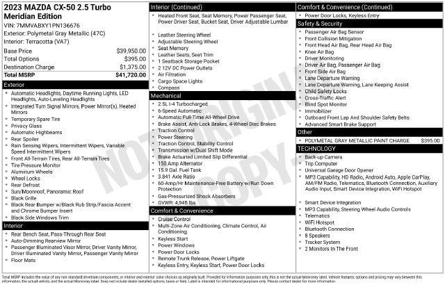 2023 Mazda Mazda CX-50 2.5 Turbo Meridian Edition