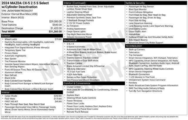 2024 Mazda Mazda CX-5 2.5 S Select Package
