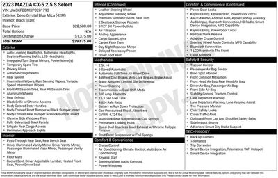 2023 Mazda Mazda CX-5 2.5 S Select Package