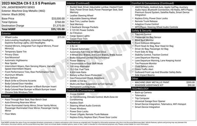 2023 Mazda Mazda CX-5 2.5 S Premium Package