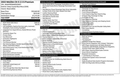 2022 Mazda Mazda CX-5 2.5 S Premium Package