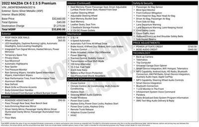 2022 Mazda Mazda CX-5 2.5 S Premium Package