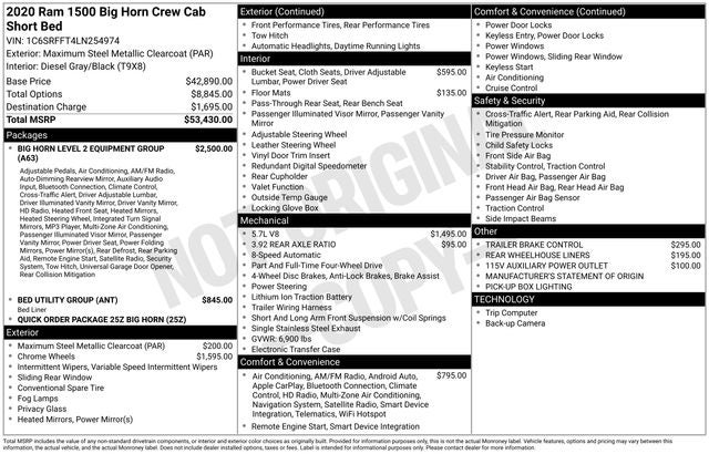 2020 RAM 1500 Big Horn/Lone Star