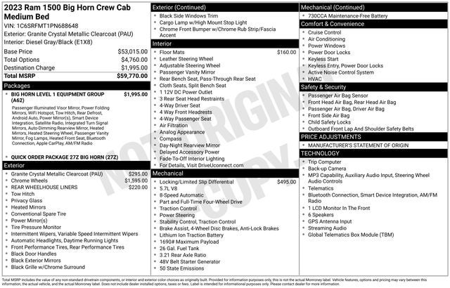 2023 RAM 1500 Big Horn/Lone Star