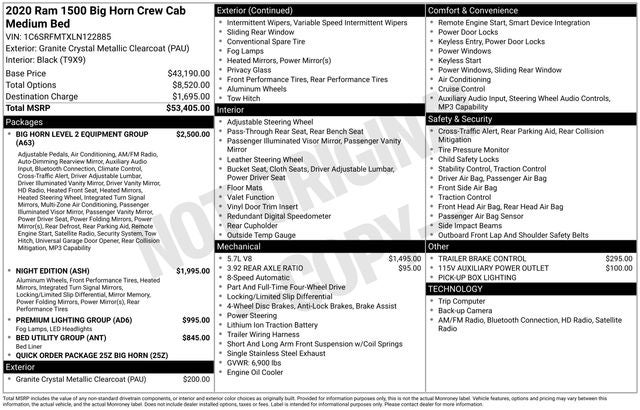 2020 RAM 1500 Big Horn/Lone Star