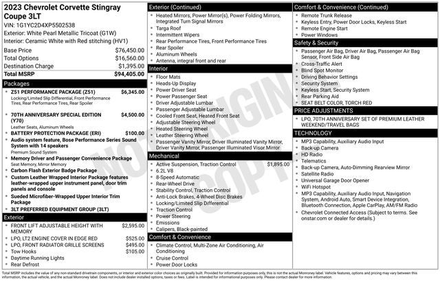 2023 Chevrolet Corvette Stingray 3LT