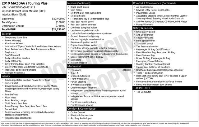 2010 Mazda Mazda6 i Touring Plus