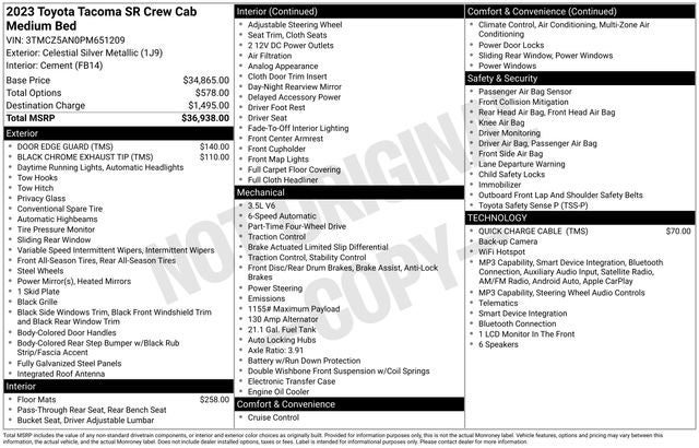 2023 Toyota Tacoma SR V6
