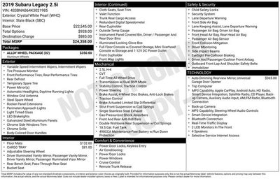 2019 Subaru Legacy 2.5i Premium