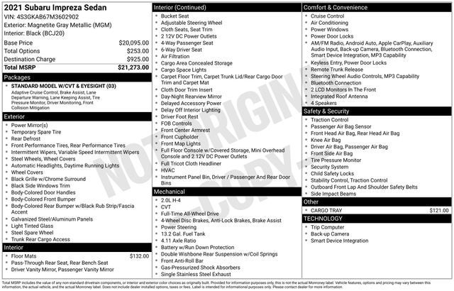 2021 Subaru Impreza Base