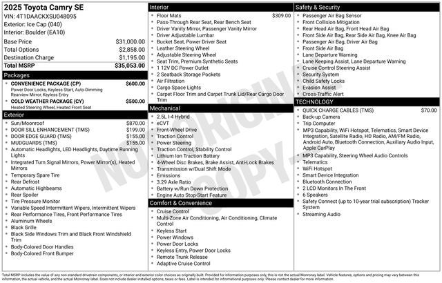 2025 Toyota Camry SE