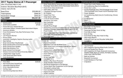 2017 Toyota Sienna LE 7 Passenger