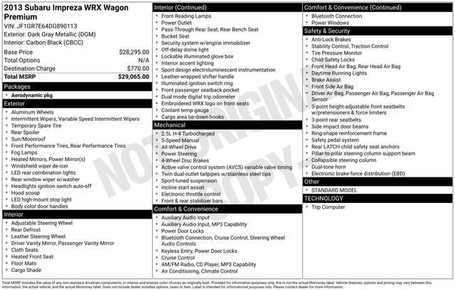 2013 Subaru Impreza WRX Premium