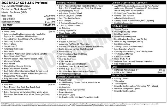 2022 Mazda Mazda CX-5 2.5 S Preferred Package