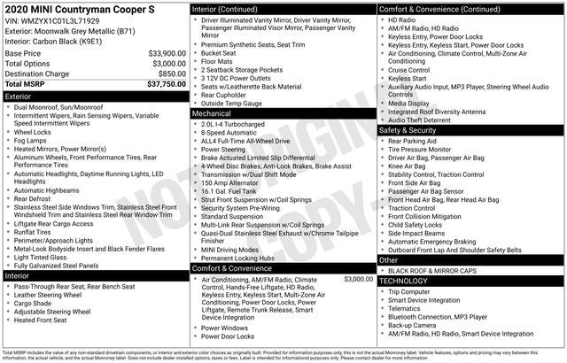 2020 MINI Cooper S Countryman Signature