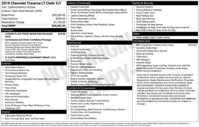 2019 Chevrolet Traverse LT Cloth w/1LT
