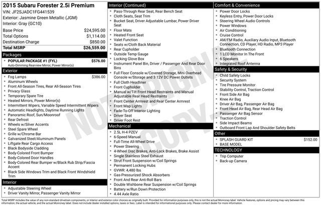 2015 Subaru Forester 2.5i Premium