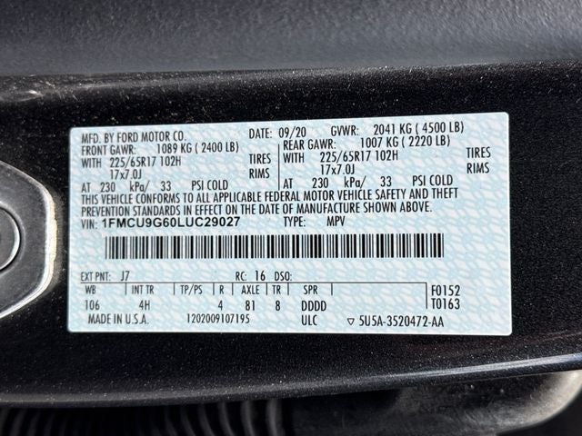 2020 Ford Escape SE