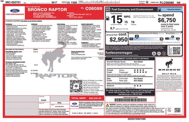 2023 Ford Bronco Raptor