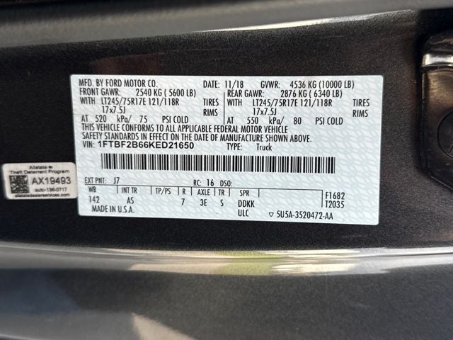 2019 Ford F-250SD XL 8 ft