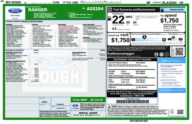 2019 Ford Ranger Lariat