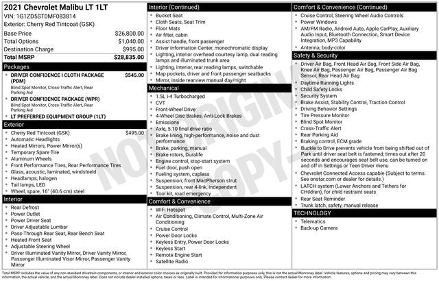 2021 Chevrolet Malibu LT