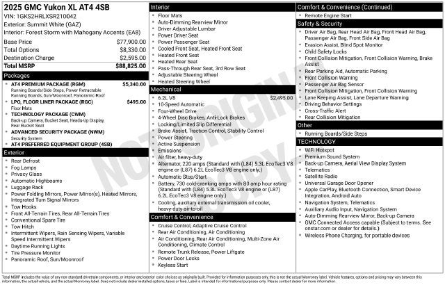 2025 GMC Yukon XL AT4