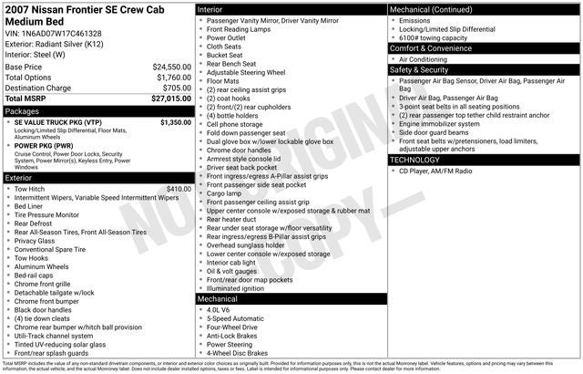 2007 Nissan Frontier SE I4