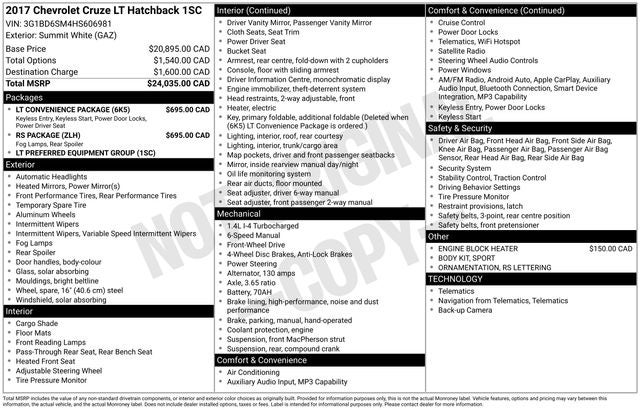 2017 Chevrolet Cruze LT