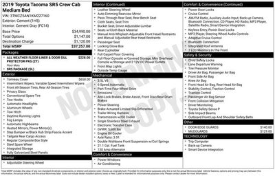 2019 Toyota Tacoma SR V6