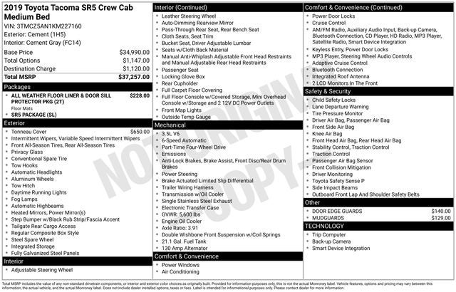 2019 Toyota Tacoma SR V6