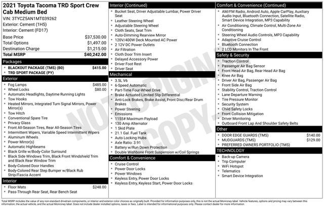 2021 Toyota Tacoma TRD Sport V6