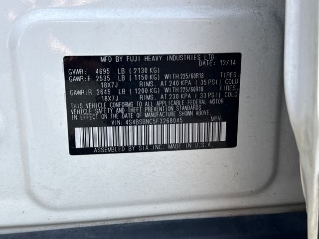 2015 Subaru Outback 2.5i Limited