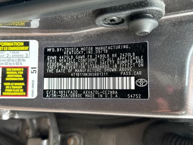 2019 Toyota Camry LE